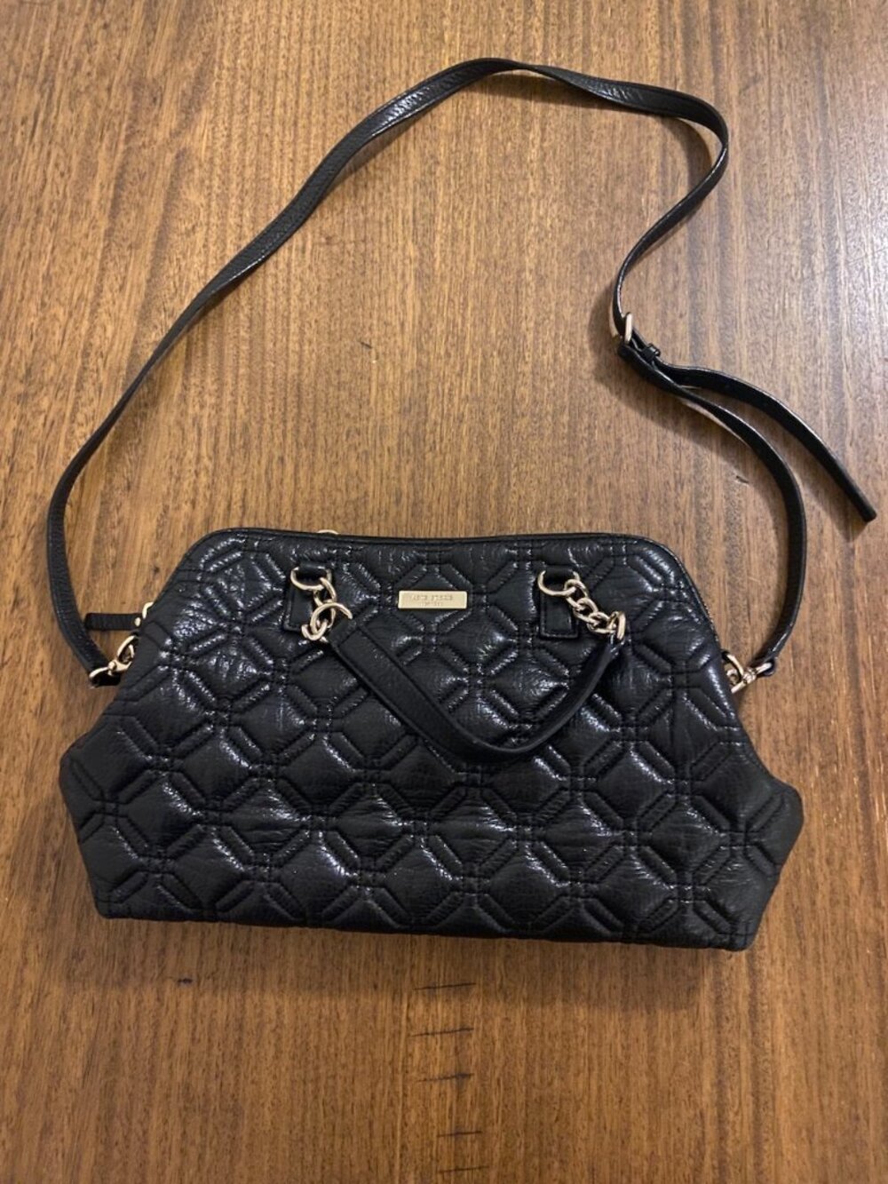 Kate Spade Quilted Black Handbag (Black) Good Pre-owned Condition - $25